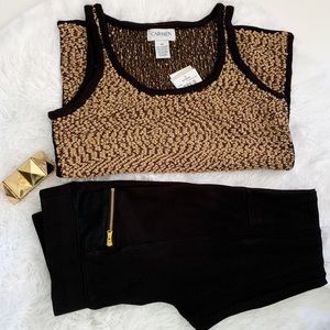 Carmen Marc Valvo “Notting Hill” Black/Copper Tank